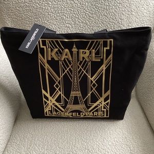 Karl Lagerfeld Paris “Kristen Eiffel Tower ” Canvas Tote, NWT